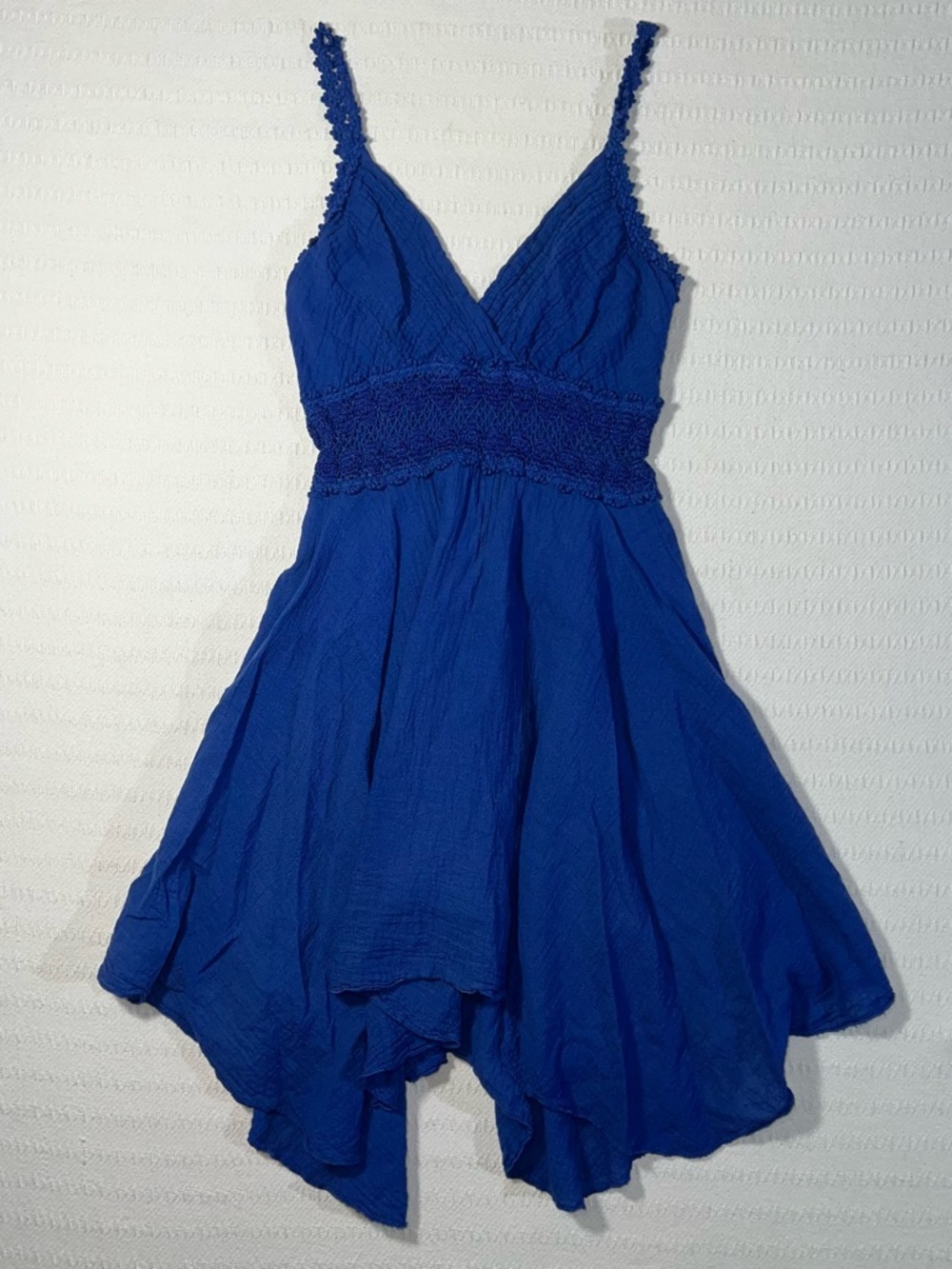Womens Greek Bambaki Cotton Asymmetrical Summer Dress Sz S Vacation Resort Beach